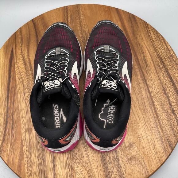 Brooks Ghost 10 Shoes Womens Size 8.5 B Black Pink Running Comfort Walking Gym - Picture 5 of 9